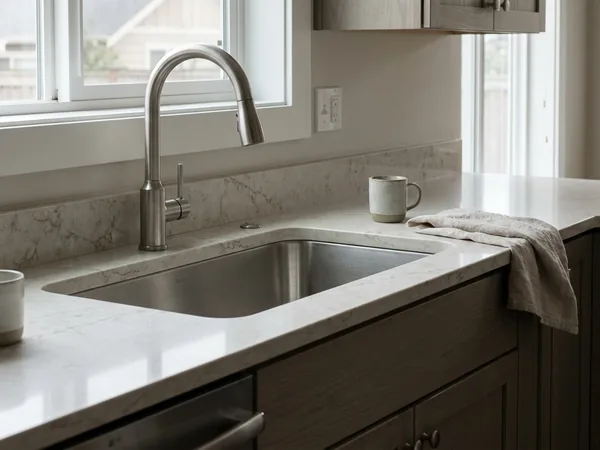 Example: new quartz countertop with undermount sink
