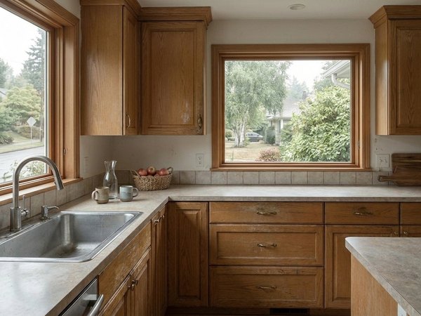 Example: dated kitchen before new custom cabinets
